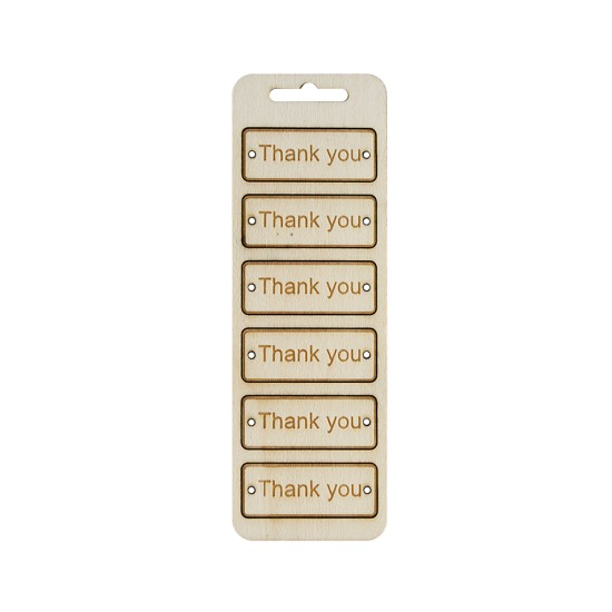Ξύλινο διακοσμητικο ταμπελάκι Thank you 6τεμ 6cmx2,4cm Ξύλινο διακοσμητικο ταμπελάκι Thank you 6τεμ 6cmx2,4cm