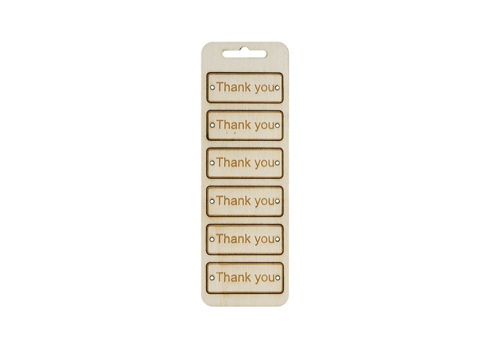 Ξύλινο διακοσμητικο ταμπελάκι Thank you 6τεμ 6cmx2,4cm 