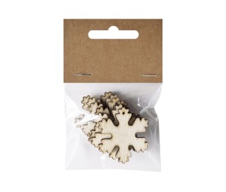 Ξύλινη νιφάδα 4cm 6τεμ