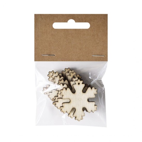 Ξύλινη νιφάδα 4cm 6τεμ Ξύλινη νιφάδα 4cm 6τεμ