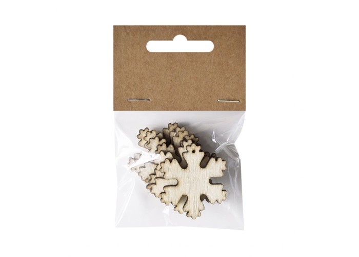 Ξύλινη νιφάδα 4cm 6τεμ Ξύλινη νιφάδα 4cm 6τεμ