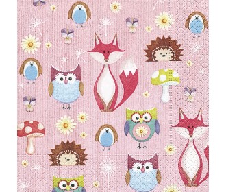 Χαρτοπετσέτα Decoupage 33x33cm Fox and Friends Χαρτοπετσέτα Decoupage 33x33cm Fox and Friends