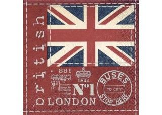 Χαρτοπετσέτα decoupage 33X33 British flag Χαρτοπετσέτα decoupage 33X33 British flag