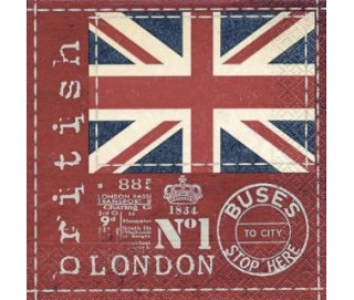 Χαρτοπετσέτα decoupage 33X33  British flag Χαρτοπετσέτα decoupage 33X33  British flag