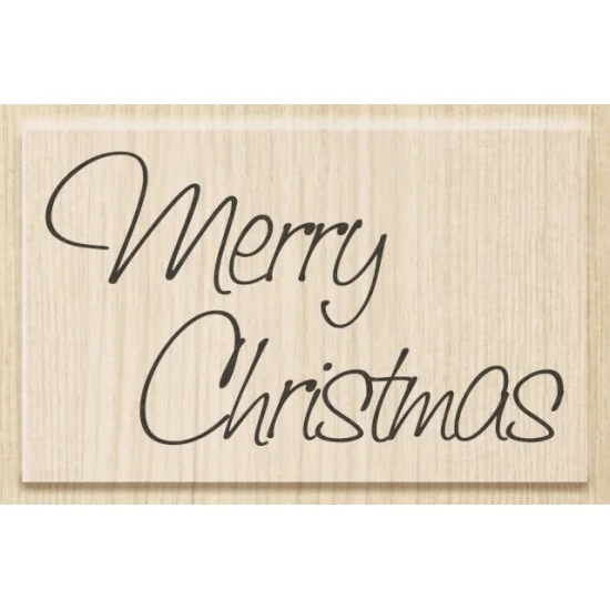 Σφραγίδα Merry Xmas #2 7cmx4,2cm με ξύλινη βάση