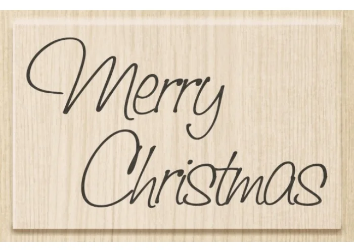 Σφραγίδα Merry Xmas #2 7cmx4,2cm με ξύλινη βάση
