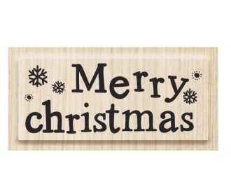 Ξύλινη σφραγίδα Merry Christmas 5cm x 2cm