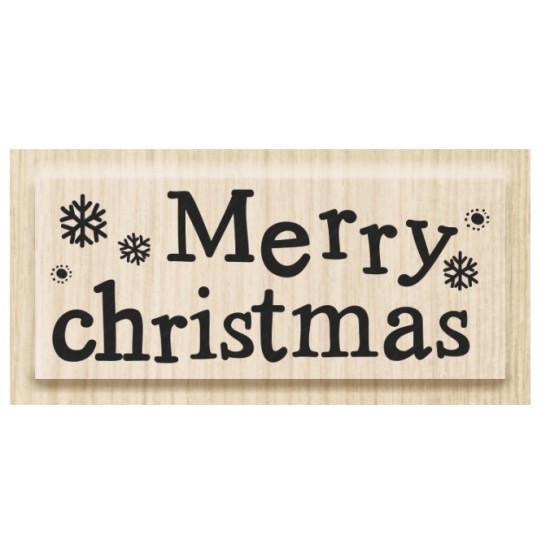 Ξύλινη σφραγίδα Merry Christmas 5cm x 2cm Ξύλινη σφραγίδα Merry Christmas 5cm x 2cm