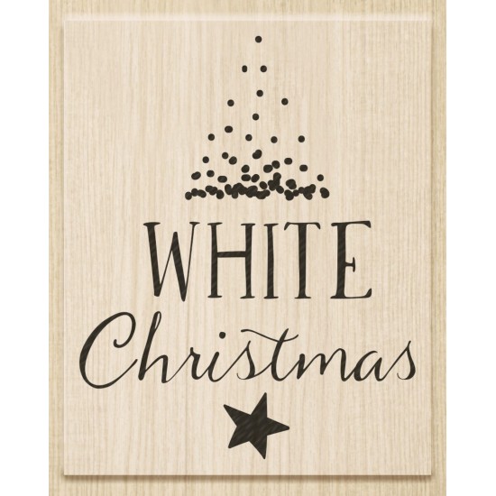 Ξύλινη σφαρίδα White Christmas 6.5x8.2cm Ξύλινη σφαρίδα White Christmas 6.5x8.2cm