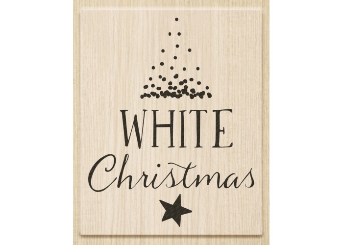 Ξύλινη σφαρίδα White Christmas 6.5x8.2cm Ξύλινη σφαρίδα White Christmas 6.5x8.2cm