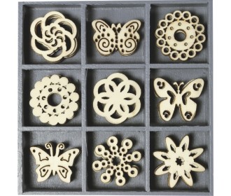 Ξύλινα διακοσμητικά πεταλούδες 45τεμ Ξύλινα διακοσμητικά πεταλούδες 45τεμ