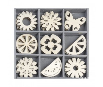 Ξύλινα διακοσμητικά summer garden 45τεμ Ξύλινα διακοσμητικά summer garden 45τεμ