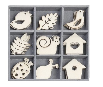 Ξύλινα διακοσμητικά ζωάκια 45τεμ  Ξύλινα διακοσμητικά ζωάκια 45τεμ