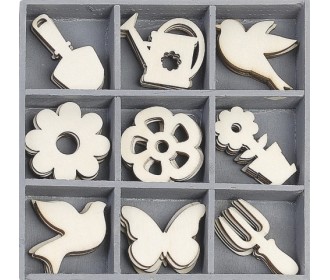 Ξύλινα διακοσμητικά garden tools 45τεμ  Ξύλινα διακοσμητικά garden tools 45τεμ