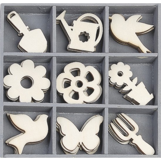 Ξύλινα διακοσμητικά garden tools 45τεμ 