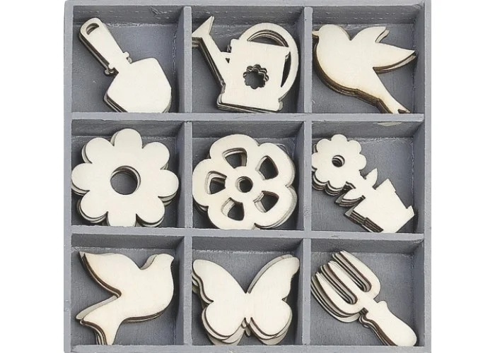 Ξύλινα διακοσμητικά garden tools 45τεμ 