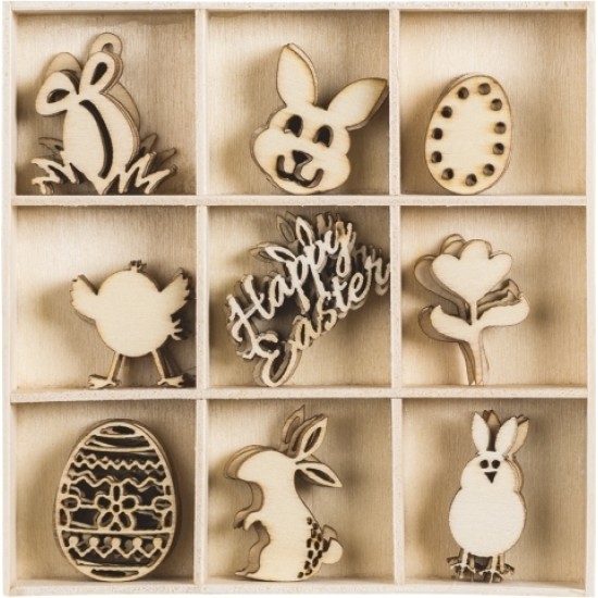 Ξύλινα Διακοσμητικά Easter 45τεμ Ξύλινα Διακοσμητικά Easter 45τεμ