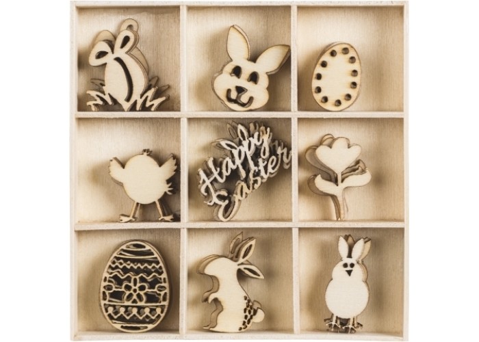 Ξύλινα Διακοσμητικά Easter 45τεμ Ξύλινα Διακοσμητικά Easter 45τεμ
