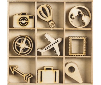 Ξύλινα διακοσμητικά Journey 45τεμ Ξύλινα διακοσμητικά Journey 45τεμ