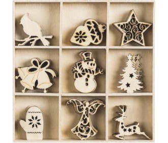 Ξύλινα διακοσμητικά Xmas#2 45τεμ Ξύλινα διακοσμητικά Xmas#2 45τεμ