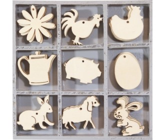 Ξύλινα διακοσμητικά Farmyard  45τεμ  Ξύλινα διακοσμητικά Farmyard  45τεμ