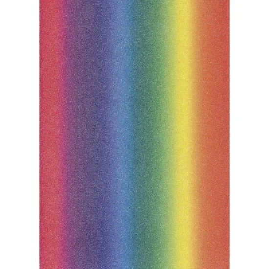 A4 Glitter Card rainbow 200g