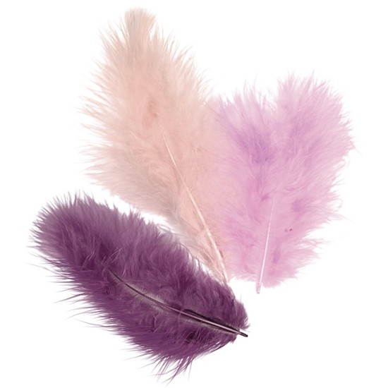 Φτερά Μαραμπου 10cm 15τεμ-mix violet Φτερά Μαραμπου 10cm 15τεμ-mix violet