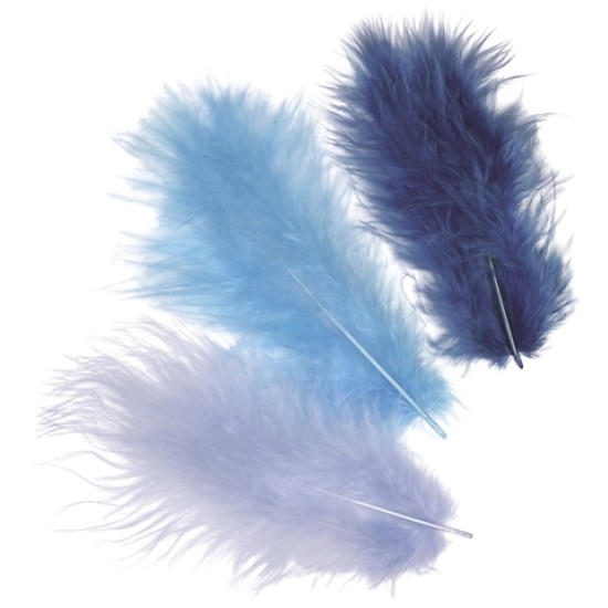 Φτερά Μαραμπου 10cm 15τεμ-mix turquoise
