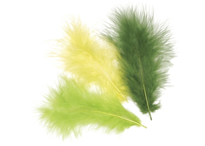 Φτερά Μαραμπου 10cm 15τεμ- mix green light