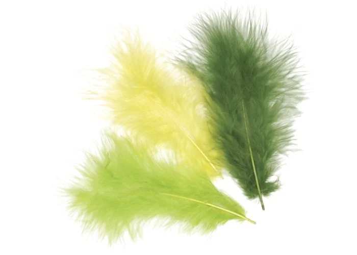 Φτερά Μαραμπου 10cm 15τεμ- mix green light