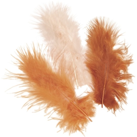 Φτερά Μαραμπου 10cm 15τεμ-mix fawn Φτερά Μαραμπου 10cm 15τεμ-mix fawn