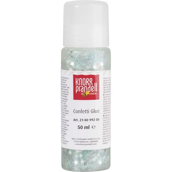 Κόλλα Glitter Knorr Prandell Confetti Ασημί Αστεράκια 50ml