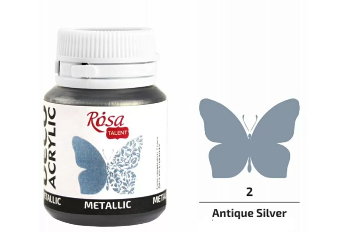 Ακρυλικό μεταλλικό χρώμα Antique silver 20ml Ακρυλικό μεταλλικό χρώμα Antique silver 20ml