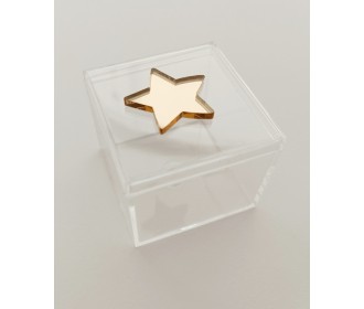 Plexiglass κουτάκι  5,5cm  με διακοσμητικό στοιχείο plexiglass αστέρι   Plexiglass κουτάκι  5,5cm  με διακοσμητικό στοιχείο plexiglass αστέρι