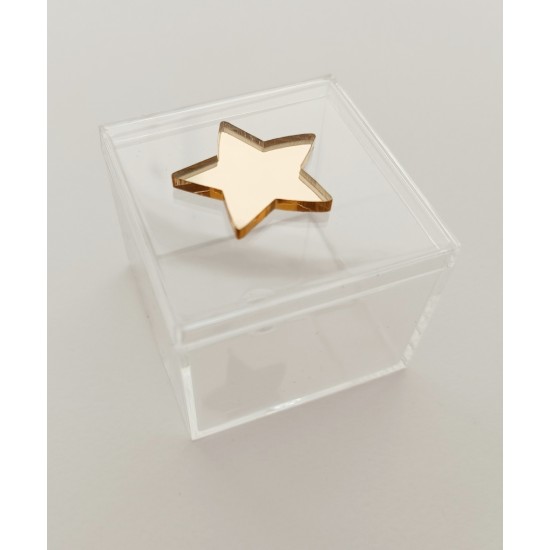 Plexiglass κουτάκι 5,5cm με διακοσμητικό στοιχείο plexiglass αστέρι Plexiglass κουτάκι 5,5cm με διακοσμητικό στοιχείο plexiglass αστέρι