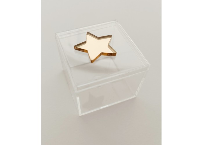 Plexiglass κουτάκι  5,5cm  με διακοσμητικό στοιχείο plexiglass αστέρι  