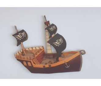 Πειρατικό καράβι εκτύπωση σε ξύλο Πειρατικό καράβι εκτύπωση σε ξύλο