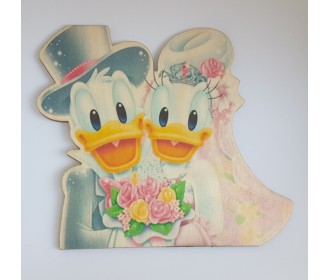 Donald & Daisy Duck εκτύπωση σε ξύλο Donald & Daisy Duck εκτύπωση σε ξύλο