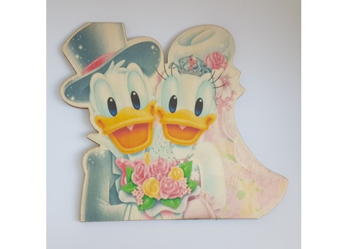 Donald & Daisy Duck εκτύπωση σε ξύλο Donald & Daisy Duck εκτύπωση σε ξύλο