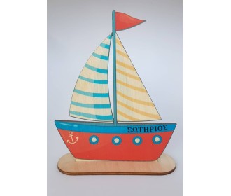 Ξύλινο καράβι με βάση εκτύπωση σε ξύλο Ξύλινο καράβι με βάση εκτύπωση σε ξύλο