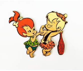 Pebbles και Bamm Bamm εκτύπωση σε ξύλο Pebbles και Bamm Bamm εκτύπωση σε ξύλο