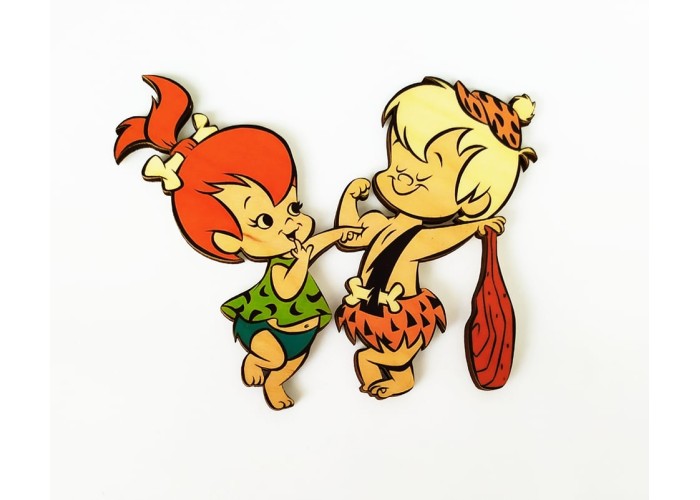 Pebbles και Bamm Bamm εκτύπωση σε ξύλο Pebbles και Bamm Bamm εκτύπωση σε ξύλο