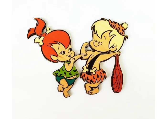 Pebbles και Bamm Bamm εκτύπωση σε ξύλο Pebbles και Bamm Bamm εκτύπωση σε ξύλο