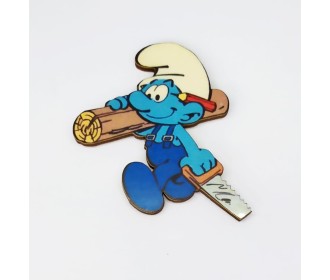 Στρουμφάκι #1 εκτύπωση σε ξύλο Στρουμφάκι #1 εκτύπωση σε ξύλο