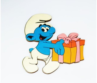 Στρουμφάκι #2 εκτύπωση σε ξύλο Στρουμφάκι #2 εκτύπωση σε ξύλο