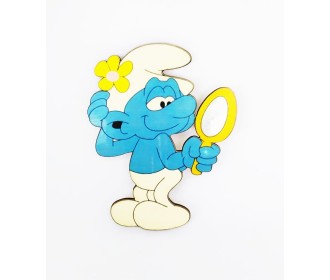 Στρουμφάκι #4 εκτύπωση σε ξύλο Στρουμφάκι #4 εκτύπωση σε ξύλο