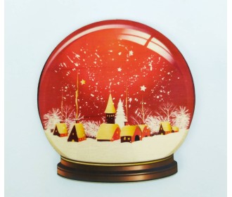 Ξύλινο Έγχρωμο διακοσμητικό στοιχείο Christmas Glass Ball #1 Ξύλινο Έγχρωμο διακοσμητικό στοιχείο Christmas Glass Ball #1