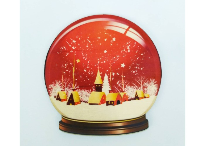 Ξύλινο Έγχρωμο διακοσμητικό στοιχείο Christmas Glass Ball #1 Ξύλινο Έγχρωμο διακοσμητικό στοιχείο Christmas Glass Ball #1