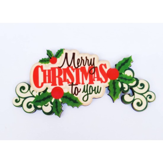 Ξύλινο Έγχρωμο διακοσμητικό στοιχείο Merry Christmas #1 Ξύλινο Έγχρωμο διακοσμητικό στοιχείο Merry Christmas #1