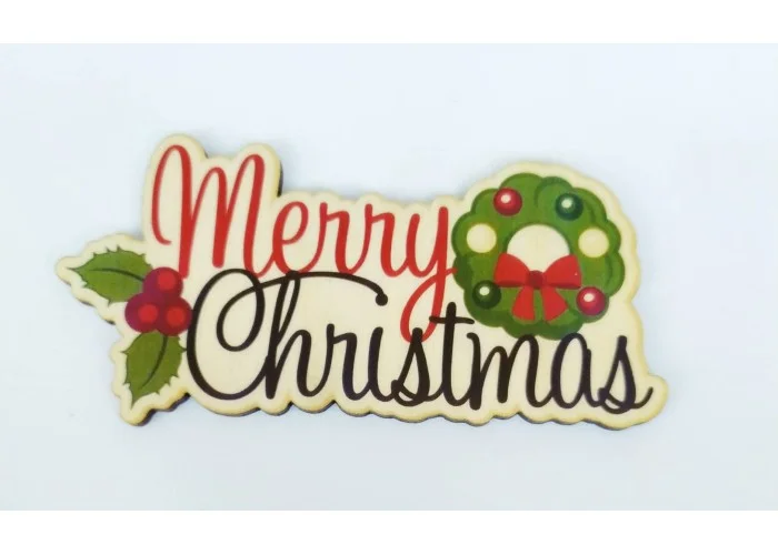 Ξύλινο Έγχρωμο διακοσμητικό στοιχείο Merry Christmas #2